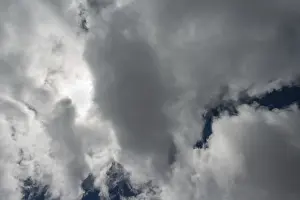 Deserted Daytime Landscape Photography Drucke: Clouds against a dark sky