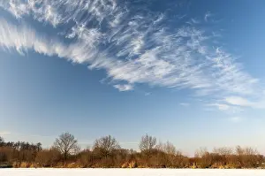 Lower Saxony Winter Scenes Drucke: Clouds above the Dummer in winter