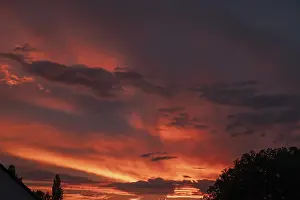 Atmospheric Evening Shot Drucke: Clouds in the evening sky, Bavaria, Germany