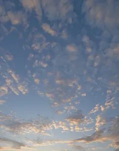 Cloudy European Landscape Drucke: Clouds in the evening sky, Bavaria, Germany
