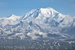 Uninhabited Mountainous Region Drucke: Clouds over high mountains, Mt Foraker