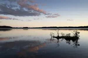 Cloudy Sky Landscapes Drucke: Clouds reflected on the water surface