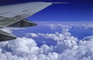 Aerial View Of Clouds Drucke: Clouds seen from an airplane