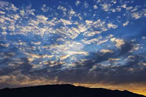 Sunrise In Austria Drucke: Cloudscape of altocumulus clouds at dawn