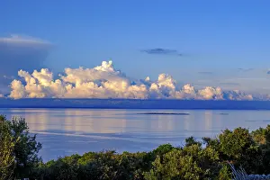 Kvarner Gulf Bay View Drucke: Cloudy mood and sunset, viewpoint