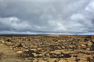 Northern Iceland Landscape Drucke: Cloudy sky over vegetationless landscape