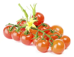 Fresh Produce Drucke: Cluster of cherry tomatoes on the white