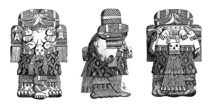 Ancient Sculpture Drucke: The Coatlicue statue