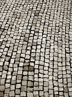 Europe Street Photography Drucke: A cobblestone texture image