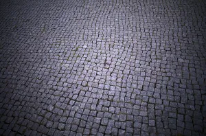 Central Europe Roads Drucke: Cobblestones, Weimar, Thuringia, Germany