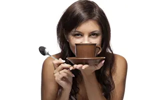 Direct Look Portrait Photo Drucke: Coffee