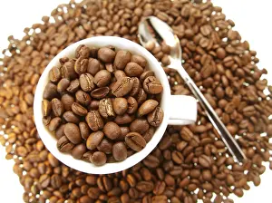 Coffee Beans Drucke: Coffee cup and coffee beans