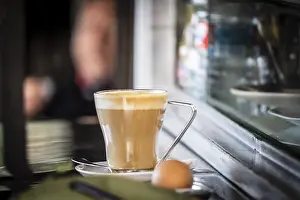Christian Pilgrimage Site Drucke: Coffee with milk and boiled egg