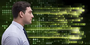 Artificial Intelligence Symbolic Picture Drucke: Cognitive computing and machine learning concept