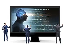 Cognitive Computing Concept Drucke: Cognitive computing and machine learning concept