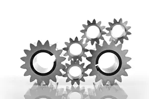 Teamwork Symbol Drucke: Cogs, symbolic for teamwork