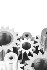 Business Team Collaboration Drucke: Cogs, symbolic for teamwork