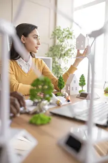 Eco Friendly Business Drucke: Colleagues working together environment project