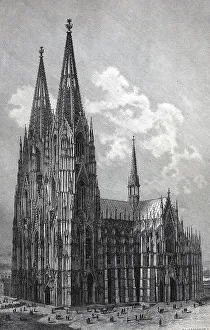 Historic Cathedral Europe Drucke: Cologne Cathedral, Koelner Dom