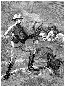 Vintage Warfare Illustration Drucke: Colonel Burnaby at the Second Battle of teb