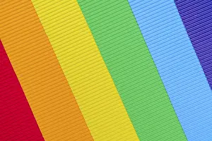 Waste Separation And Recycling Concept Drucke: Colored background of corrugated paper