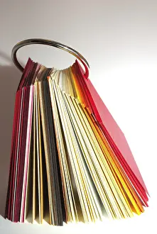 Office Supply Stationery Drucke: Colored paper stack isolated on white background
