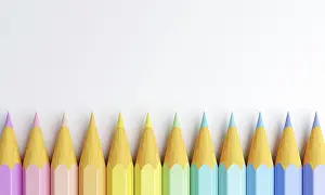 Colored Pencils Drucke: Colored pencils with copy space background