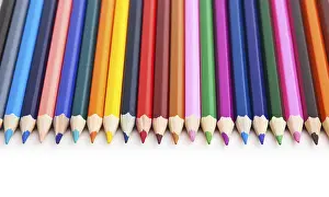 Colored Pencils Drucke: Colored pencils isolated on a white background