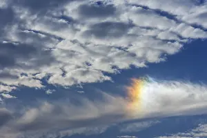 Cloudy Day Germany Drucke: Colored sun reflection on a cloudy sky, Germany