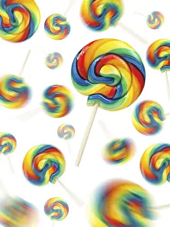Unhealthy Sweets Drucke: Colorful appetizing lollipops