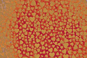 Romanticism Concept Image Drucke: Colorful decorative objects in the shape of a heart