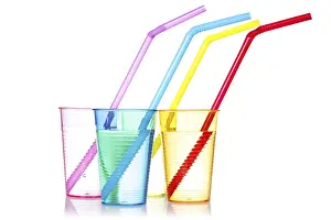Colorful Drinks Drucke: Four colorful drinks with straws