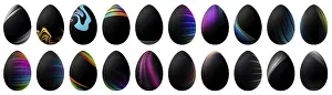 Traditional Easter Decoration Ideas Drucke: Colorful Easter Eggs set, multicolored Eggs set