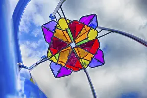 Colorful Playground Drucke: Colorful playground structure elements with sky