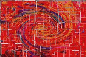 Full Frame Spiral Pattern Drucke: Colorful spiral lines background pattern