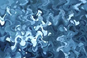 Coastal Area Scenery Drucke: Colour stains, wave pattern, digital art, Canada