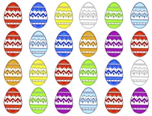 Colorful Background Image Drucke: Colourful easter eggs in a row, pattern, graphic