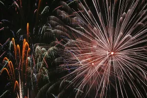 New Year Celebration Drucke: Colourful fireworks