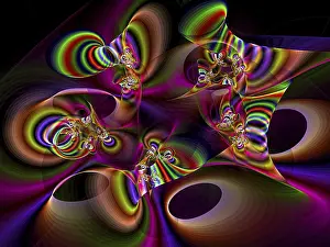 Digitale Kunst Drucke: Farbiger Fraktalhintergrund - abstrakte computer-generierte Abbildung.