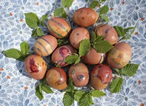 Colourful Easter Eggs Germany Drucke: Colourful painted Easter eggs, Germany