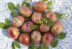 Hand Painted Easter Eggs Drucke: Colourful painted Easter eggs, Germany