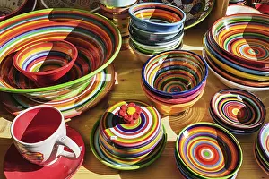 German Folk Festival Drucke: Colourful tableware, Auer Dult
