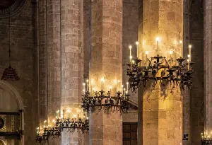 Palma Cathedral Interior Drucke: Columns, interior, Palma Cathedral