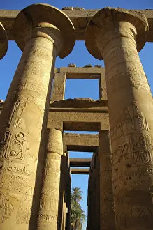 Deserted Temple Site Drucke: Columns at Karnak Temple Complex