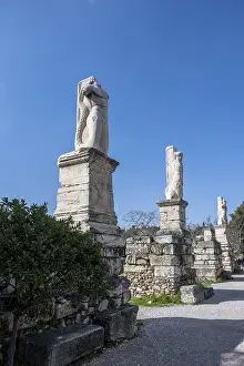 Ruined Building In Greece Drucke: Columns at the Odeion of Agrippa