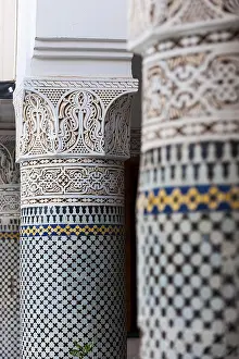 Traditional Moroccan Columns Drucke: Columns in Riad, Column, traditional