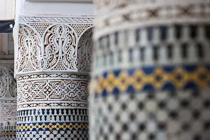 Marrakech Residential Building Drucke: Columns in Riad, Column, traditional