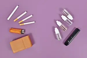 Real V Electronic Cigarettes Drucke: Comparison between electronic and real cigarette with tools