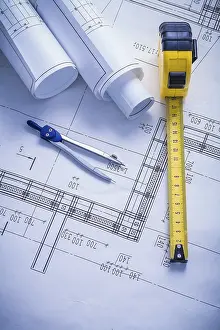 Blueprints Design Drucke: Compass tapeline blueprints