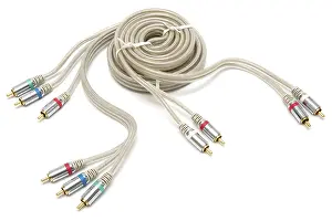 Stereo Audio Cables Drucke: Component video and audio cable with a gold covering